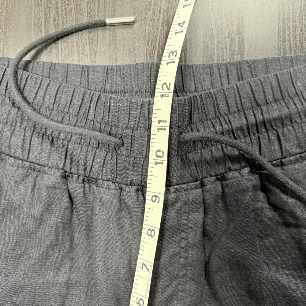 Quince European Linen Wide Leg Pants Womens Black Drawstring Minimalist Size M - Picture 12 of 13